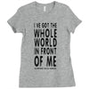 official t shirt red sleeping with sirens whole world lyrics all sizes Ladies Fitted T-Shirt
