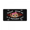 September Peeking Out Baby Girl License Plate