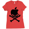 apple skull Ladies Fitted T-Shirt