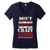 don't flirt with me i love may girl she is a crazy scorpio she will mu Women's V-Neck T-Shirt