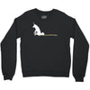unicorn scooting on the floor Crewneck Sweatshirt