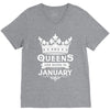 Queens Are Born In January V-Neck Tee