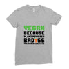 vegan because plant powered badass was not an offical tittle black Ladies Fitted T-Shirt