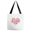 Jet'aime Flower Heart Tote Bags