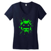space invader 2 splat Women's V-Neck T-Shirt