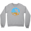 beach surfer silhouette birds sand waves palm Crewneck Sweatshirt