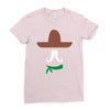 ladies sombrero  funny retro mexico mustache designer Ladies Fitted T-Shirt