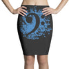 bass clef in blue Pencil Skirts