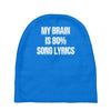 my brain is 80% song lyrics Baby Beanies