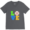 love baseball neon rhinestuds V-Neck Tee