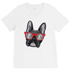 frenchie hipster V-Neck Tee