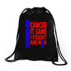 melanoma skin cancer survivor shirt blac Drawstring Bags