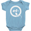 el q white logo Baby Bodysuit