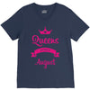 queens are born in august V-Neck Tee