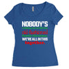 nobody's walking out on this fun old fashioned family christmas we're Women's Triblend Scoop T-shirt