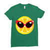 Lemon with Disco Glasses Ladies Fitted T-Shirt