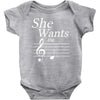 she wants the d black Baby Onesie