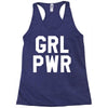girl power white logo Racerback Tank