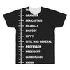 beard length chart funny professor grandpa mustache humor All Over Men's T-shirt