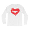 lip print heart Long Sleeve Shirts