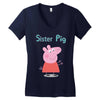 peppa pig sister pig Women's V-Neck T-Shirt