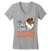 This Girl Loves Shetland Sheepdog Women's V-Neck T-Shirt