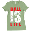 ball is life funny sports Ladies Fitted T-Shirt