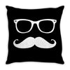 mustache glasses nerd Throw Pillow