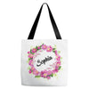 Floral Baby Name Tote Bags