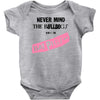 never mind the bulldogs Baby Bodysuit