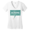 louder than words Women's V-Neck T-Shirt
