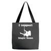i support single moms stripper pole dancer funny saying Tote Bags