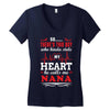There's This Boy Who Stole My Heart He Calls Me Nana Women's V-Neck T-Shirt