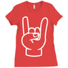 rock and roll throwing horns Ladies Fitted T-Shirt