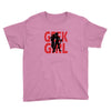 geek girl 3 4 sleeve baseball Youth Tee