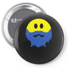 bearded smiley face Pin-back button