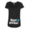 Bun in the Oven with Heart Baby Boy Maternity Scoop Neck T-shirt