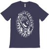 praying hands cross mary rock band baseball jersey T-Shirt