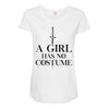 a girl has no costume (black) Maternity Scoop Neck T-shirt