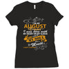 I'm an august woman I was born with my heart Ladies Fitted T-Shirt