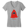 red blue shark Women's V-Neck T-Shirt
