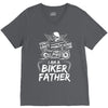 You Cant Scare Me I am Biker Father V-Neck Tee
