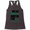 i wear emerald green for liver cancer awareness Racerback Tank