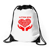 autism mom my heart Drawstring Bags