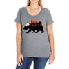 Bear Adventure With Roses Ladies Curvy T-Shirt