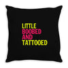 little boobed and tattoed Throw Pillow