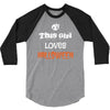 this girl loves halloween 3/4 Sleeve Shirt
