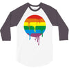 rainbow colored stripes dot running splashes 3/4 Sleeve Shirt
