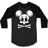 skull mickey 2 3/4 Sleeve Shirt