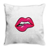 sexy lip biting Throw Pillow